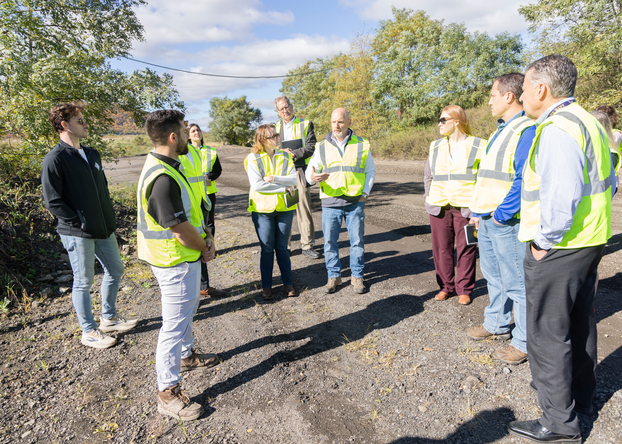 Rep. Doyle Heffley (R-Carbon), Pennsylvania Department of Environmental Protection Secretary Jessica Shirley and staff from Sen. Dave Argall’s (R-Carbon/Schuylkill/Luzerne) tour the Northface Project at the former New Jersey Zinc Company West Plant in Palmerton. 
